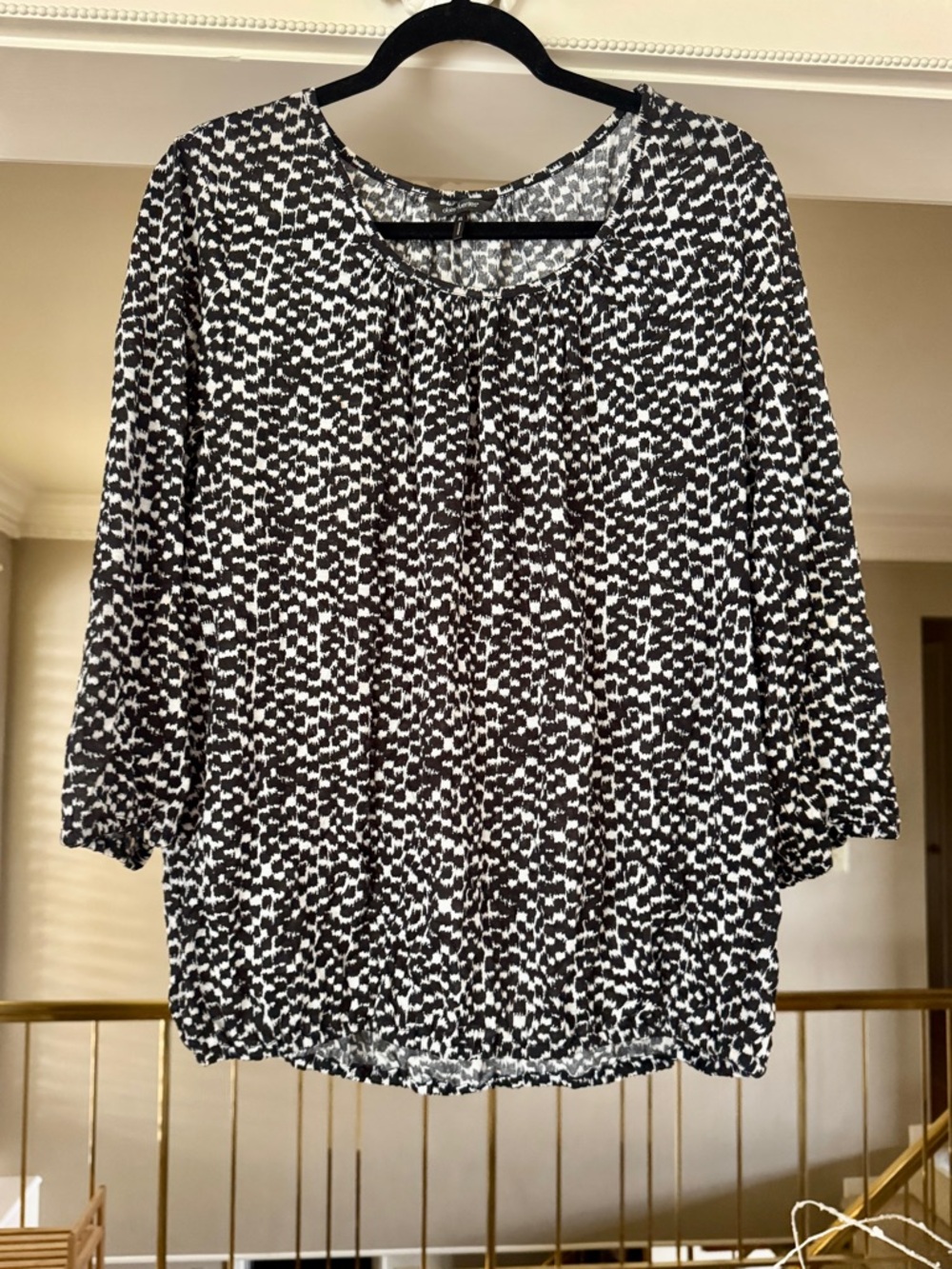 Daisy Fuentes Black and White Printed Blouse